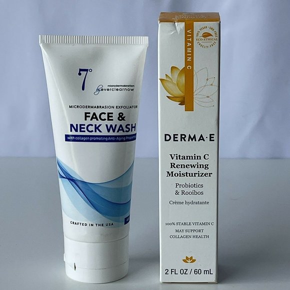 Derma-e Vitamin C Renewing Moisturizer & EVERCLEAR NOW FACE N NECK WASH 9/2023 - Picture 2 of 7